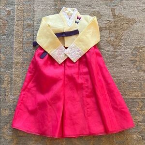 KIDS- Traditional Yellow and Pink Hanbok Dress